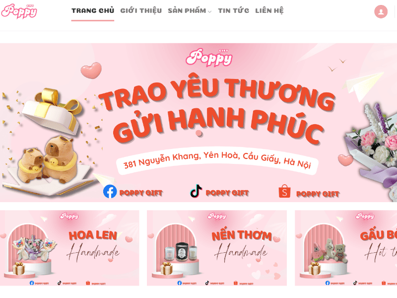 Nơi mua thiệp uy tín PoppyGifts