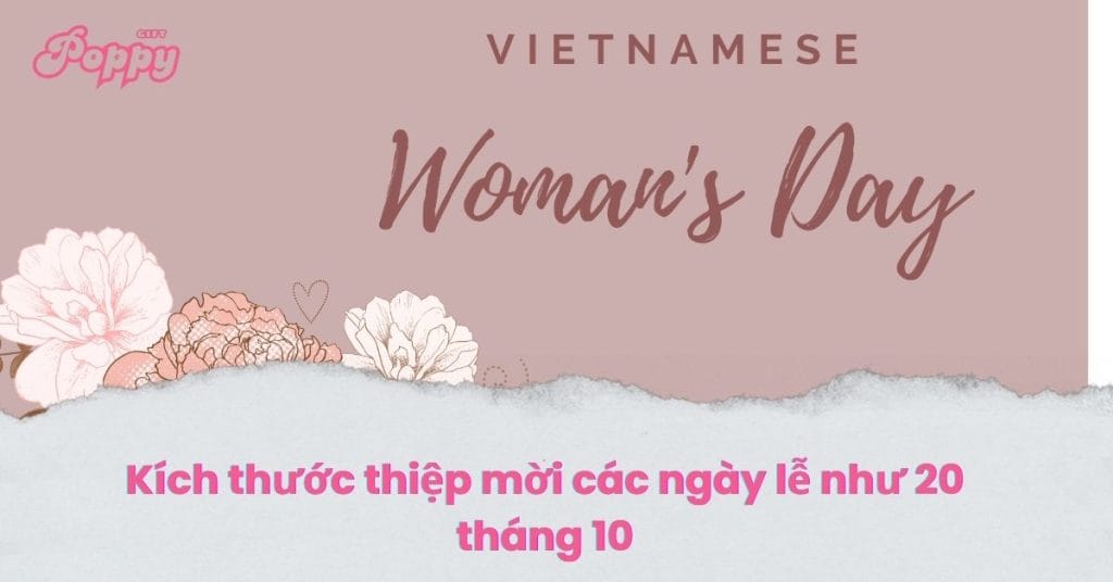 Kích thước thiệp mời các ngày lễ như 20 tháng 10