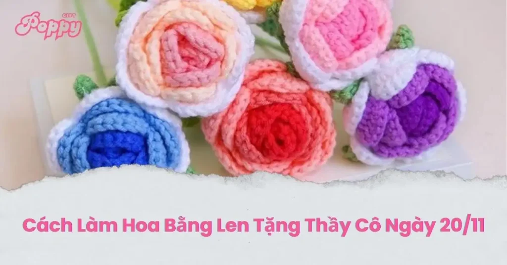 cách làm hoa bằng len